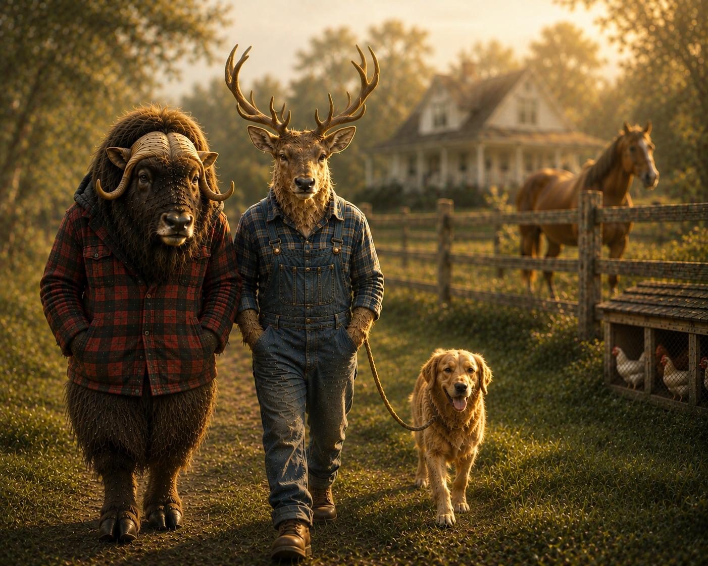 Settled — walking the herd on a loose leash